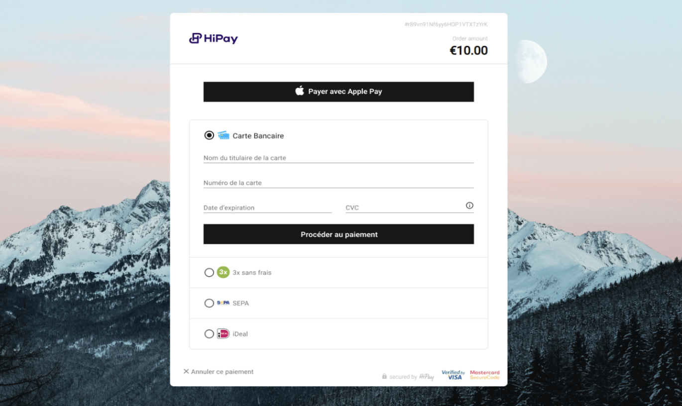 Hosted Page V2 HiPay